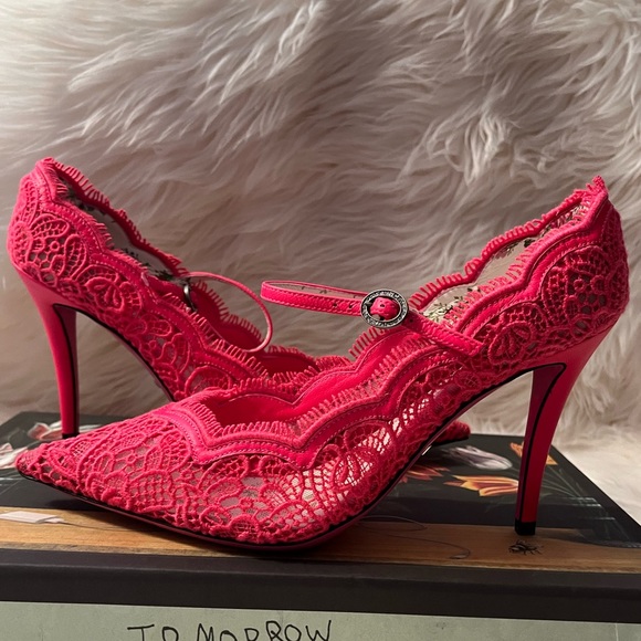 Gucci Lace Pizzo Venice soft Pump - Pink - Picture 4 of 15
